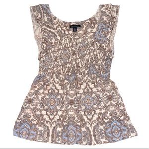 Tommy Hilfiger Scrunched Ruffle Sleeve Printed Top